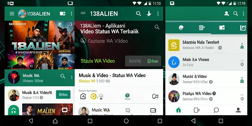 Antarmuka user-friendly dengan berbagai pilihan video status.
