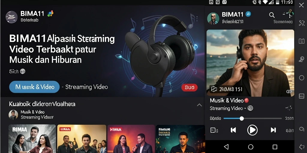 Antarmuka BIMA11 menampilkan berbagai pilihan video musik yang menarik.