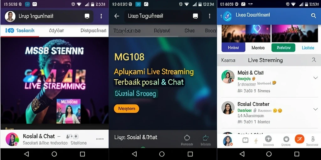 Antarmuka aplikasi MG108 yang mudah digunakan untuk Live Streaming.