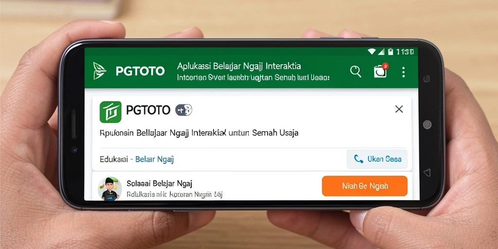Tampilan antarmuka PGTOTO yang interaktif untuk belajar ngaji.