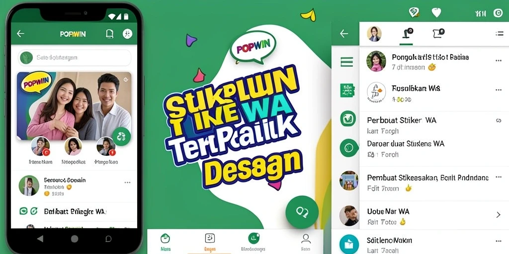 Antarmuka pengguna POPWIN yang sederhana untuk membuat stiker WA.