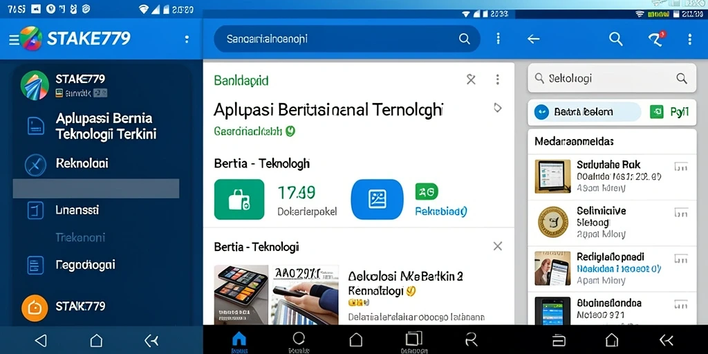 Antarmuka aplikasi STAKE779 yang modern dan informatif.