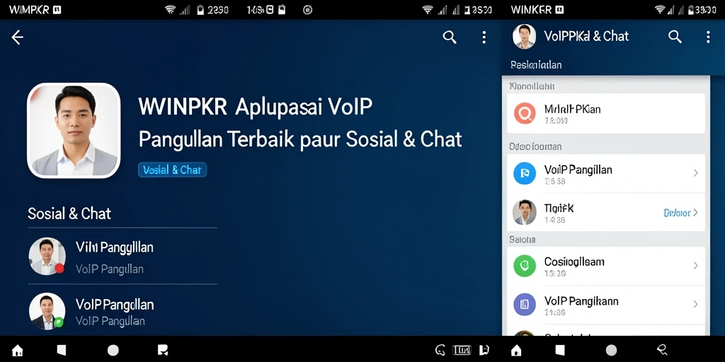Antarmuka utama WINPKR menampilkan fitur VoIP Panggilan yang mudah diakses.