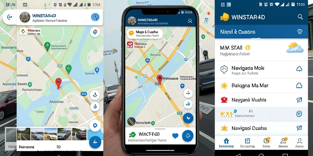 Antarmuka aplikasi WINSTAR4D yang intuitif untuk Navigasi Mobil.