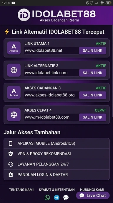 Halaman Link Alternatif untuk idolabet88 Android Indonesia