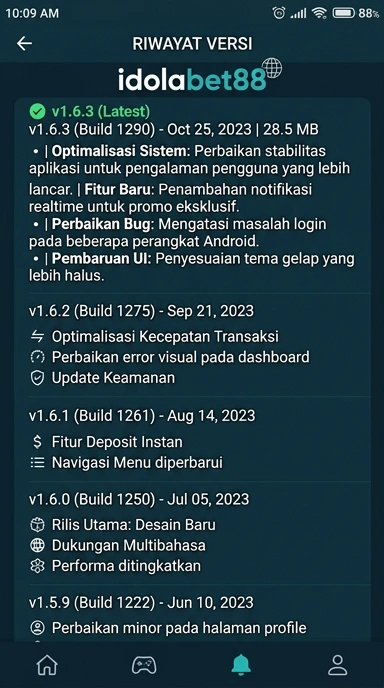 Riwayat Versi Terbaru idolabet88 untuk Pengguna Android